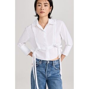 Citizens of Humanity Virginia Tuxedo Bib Shirt Top Blouse White